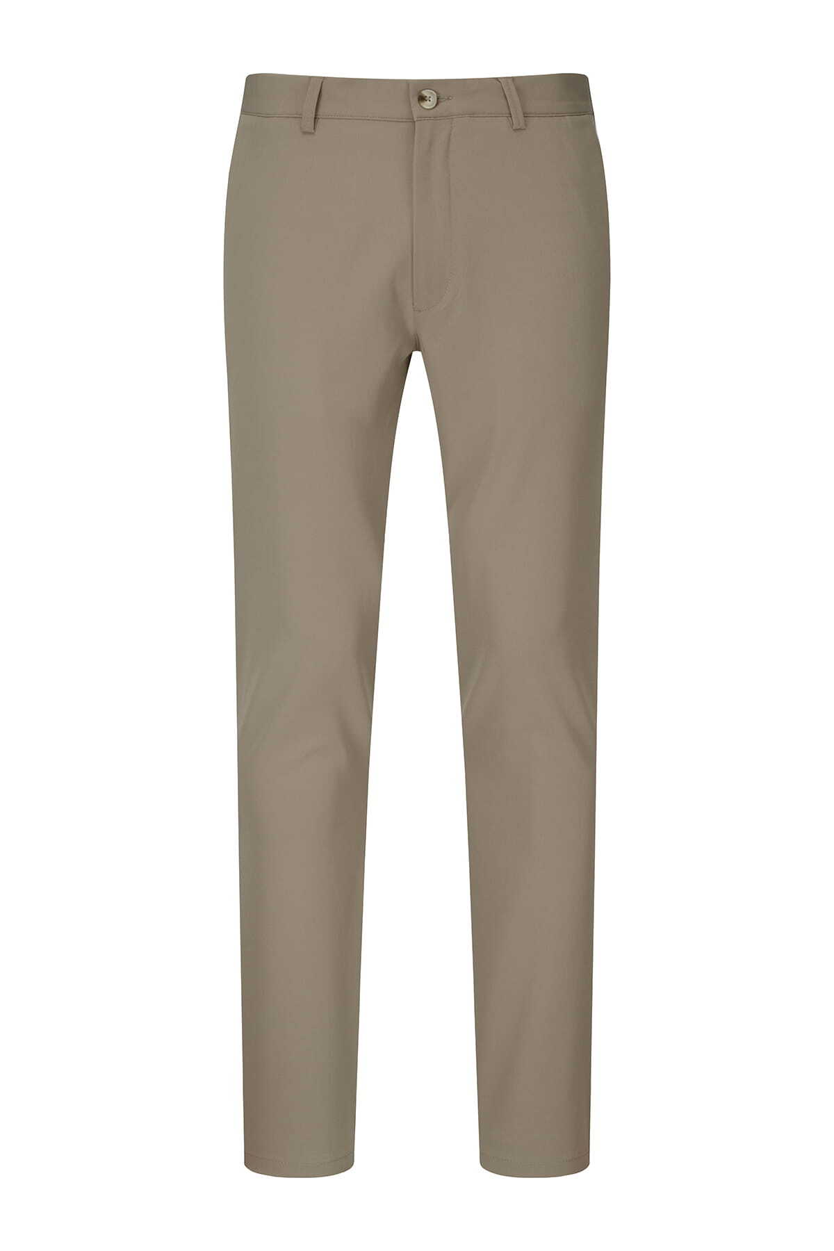 Bej Rahat Kesim Yandan Cepli Keten Jogger Pantolon