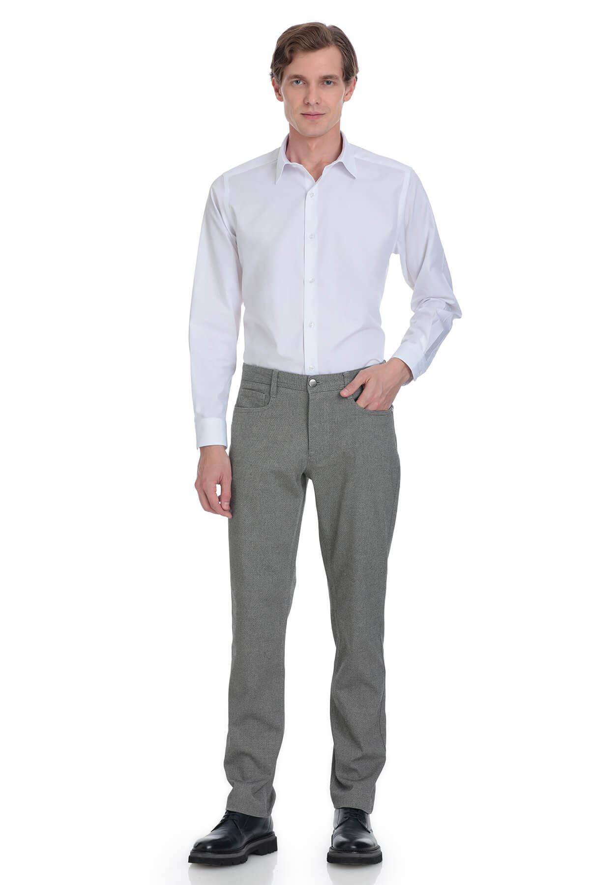 Bej Regular Fit 5 Cep Pamuklu Kot Pantolon