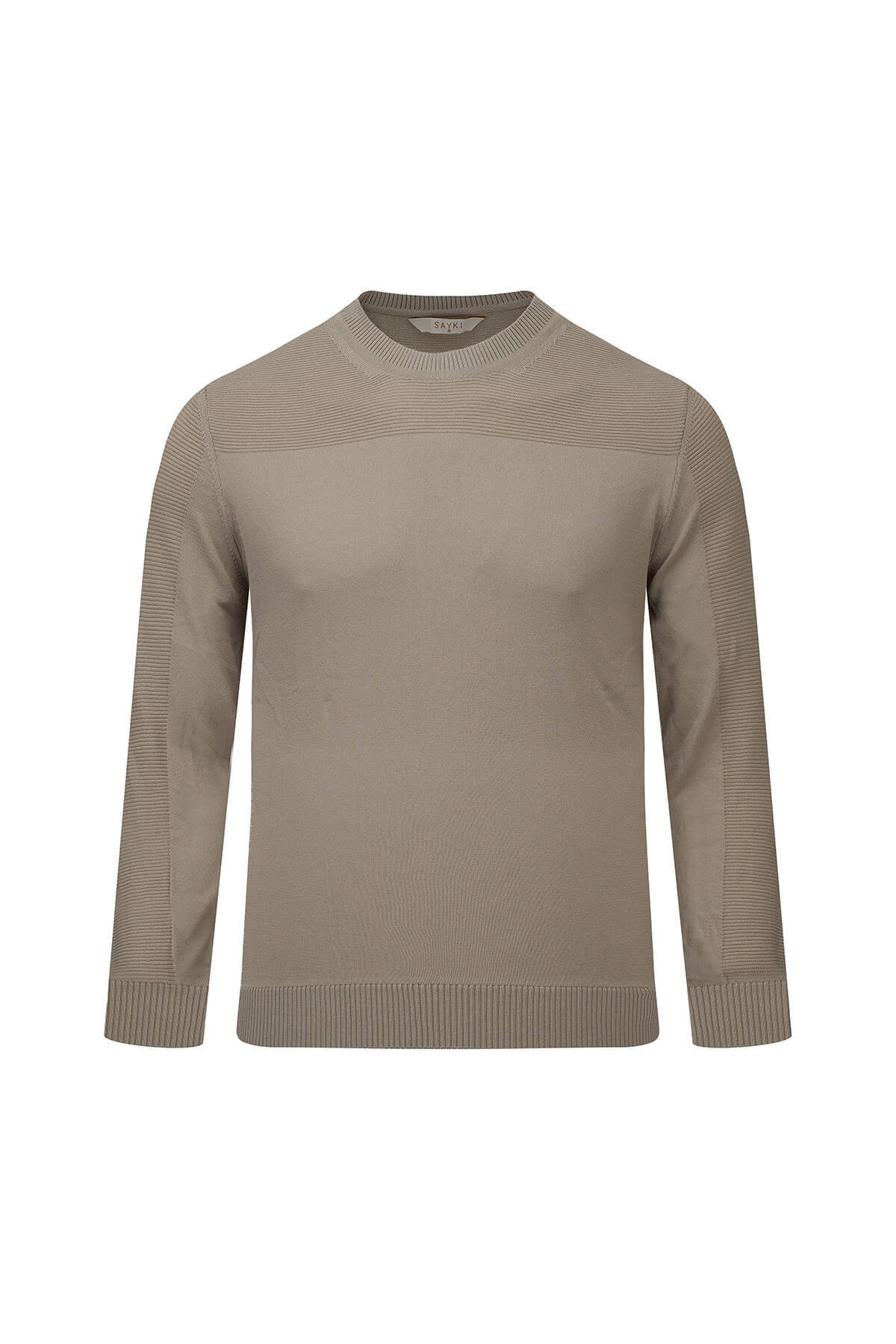 Bej Regular Fİt Bisiklet Yaka Rayon Kazak