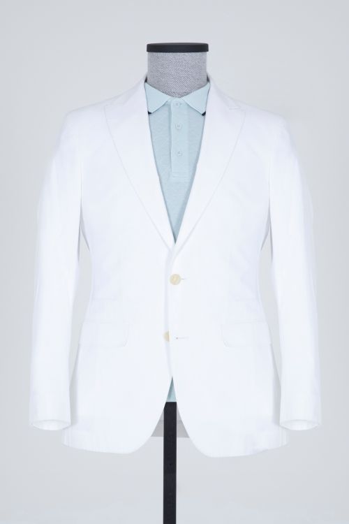Hatemoğlu Beyaz Basic Slim Fit Ceket. 1