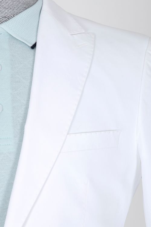 Hatemoğlu Beyaz Basic Slim Fit Ceket. 2