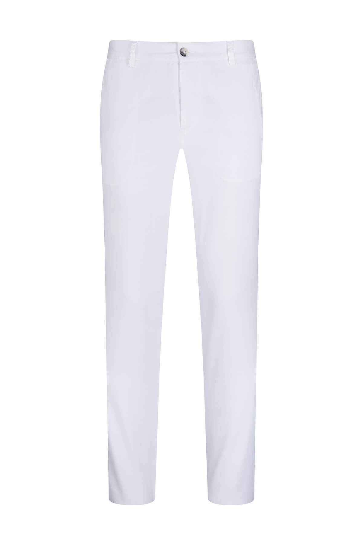 Beyaz Rahat Kesim Yandan Cepli Jogger Pantolon