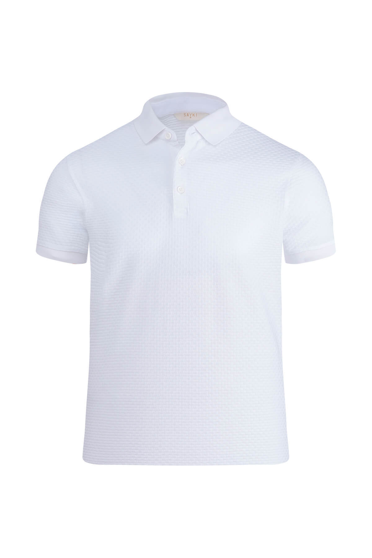Beyaz Regular Fit 100% Pamuk Polo Yaka  Merserize Tişört