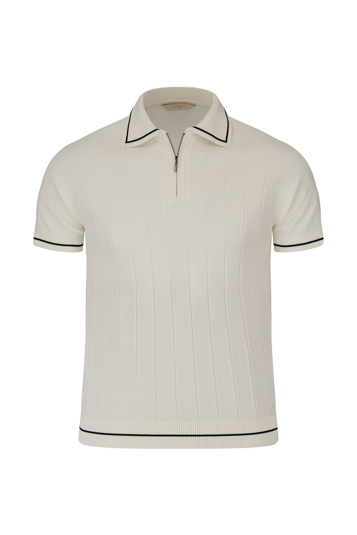 Beyaz  Regular Fit Polo Yaka Rayon Tişört
