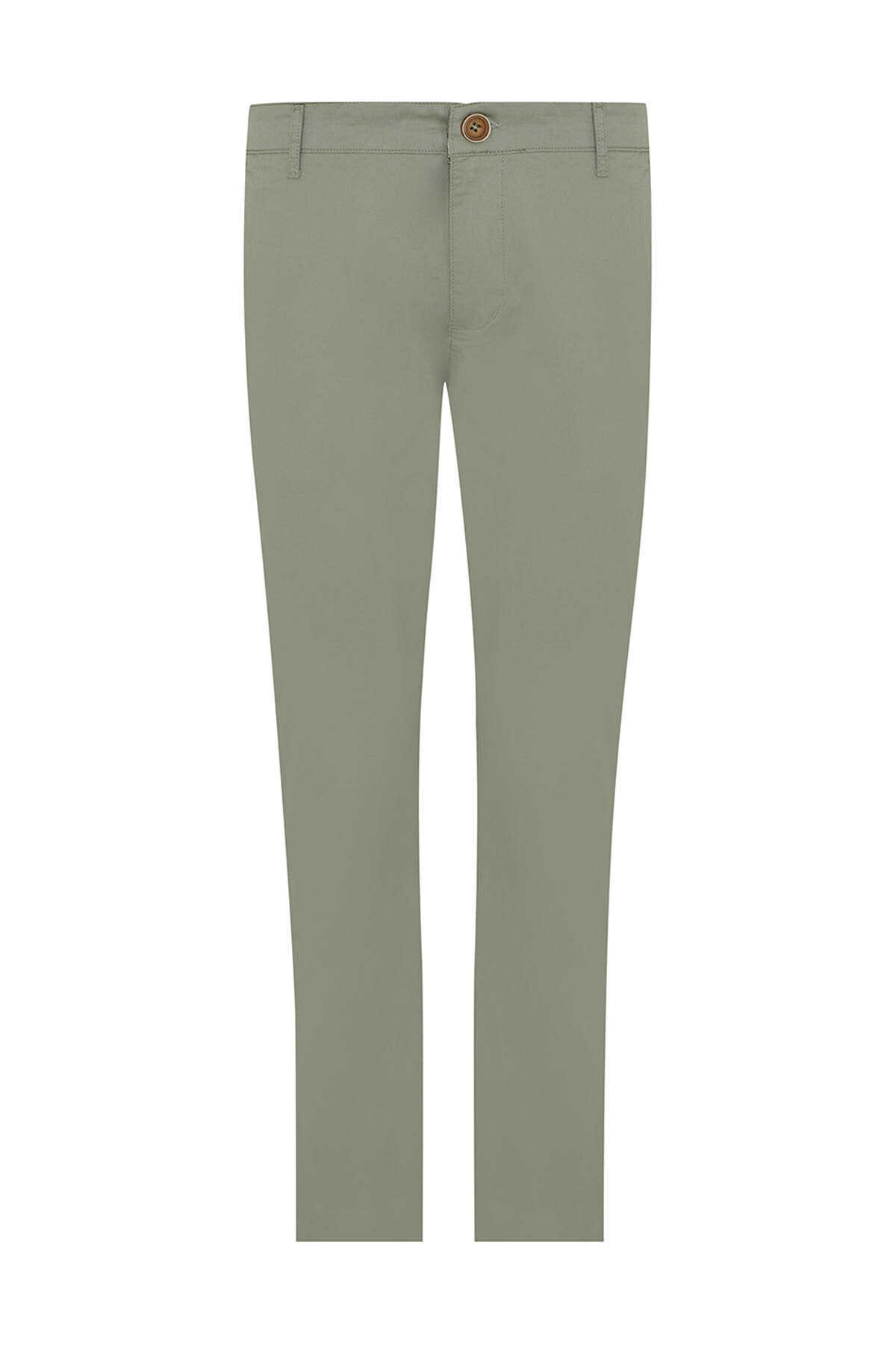 Yeşil Regular Fit Pamuklu Yandan Cep Kanvas Pantolon