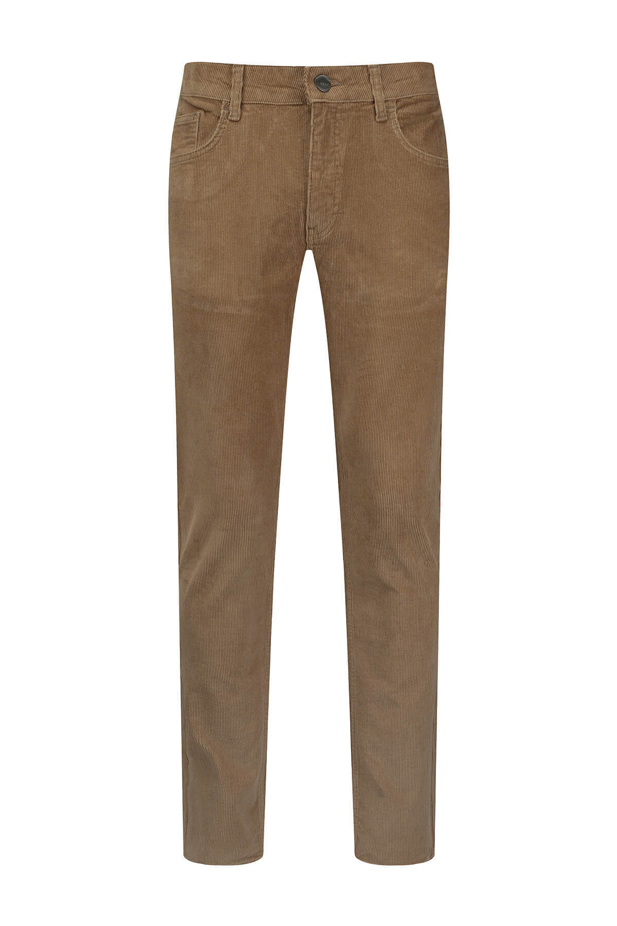 Camel Rahat Kesim 5 Cep Pamuklu Casual Kadife Pantolon
