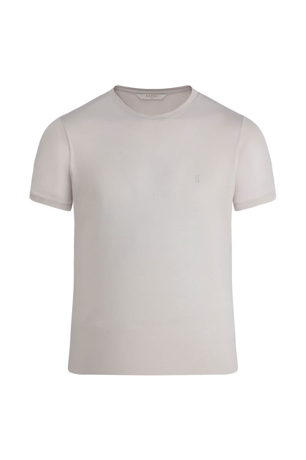 Ekru Regular Fit Bisiklet Yaka Tişört