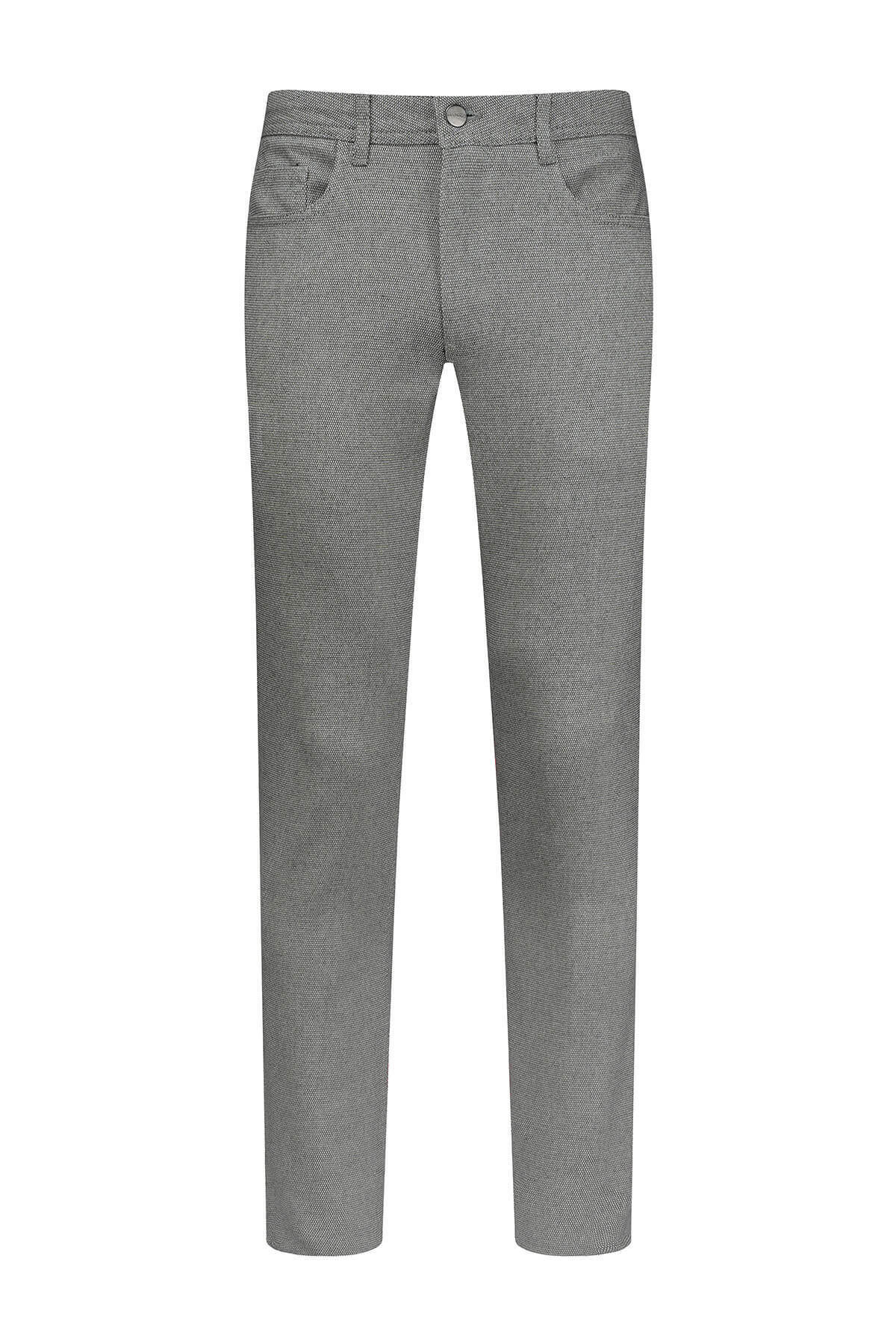Gri Regular Fit 5 Cep Pamuklu Kot Pantolon