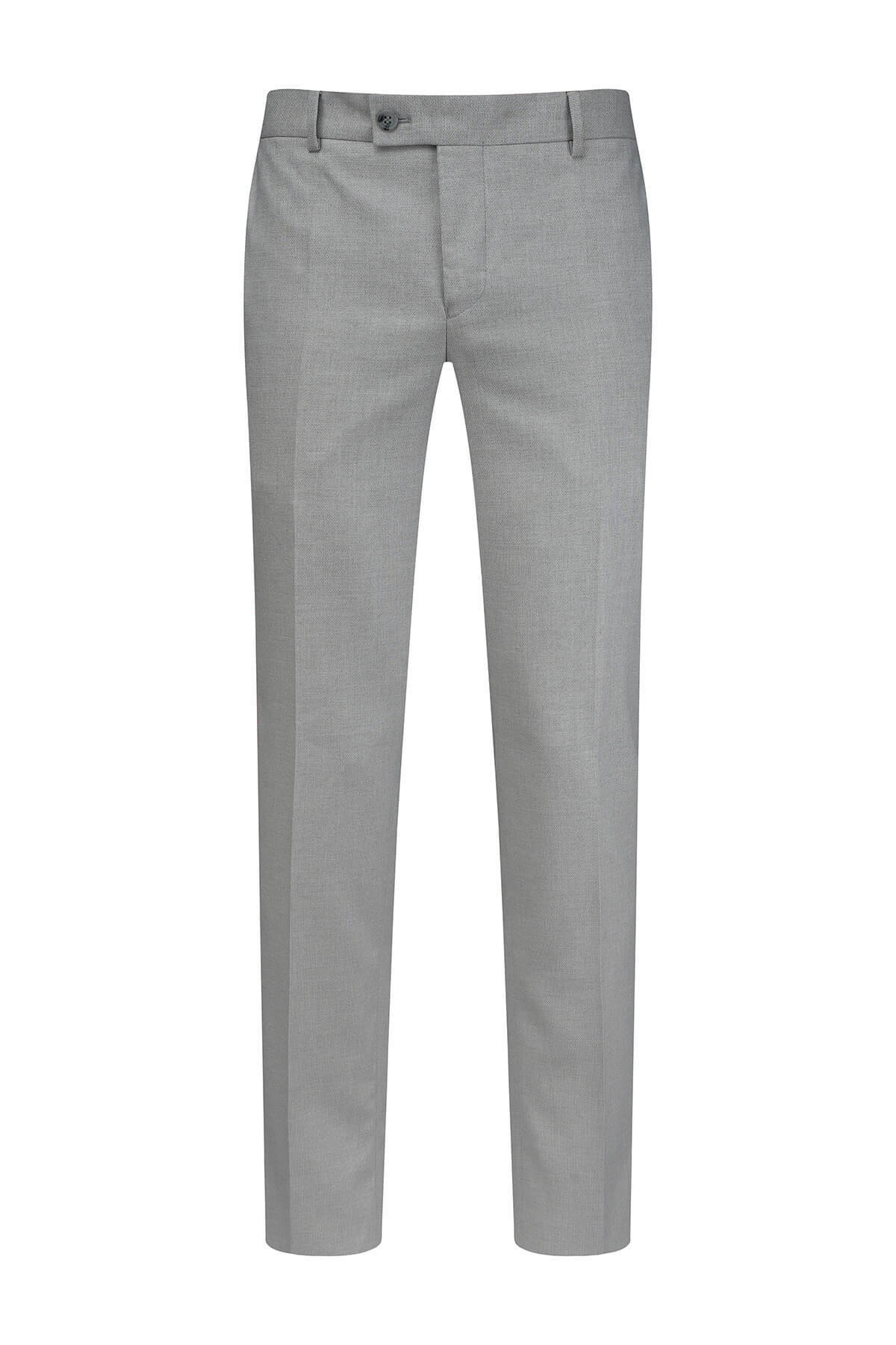 Gri Regular Fit Yandan Cepli Kumaş Pantolon