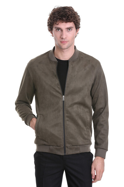 Haki Regular Fit Bomber Yaka Mevsimlik Mont - HTML