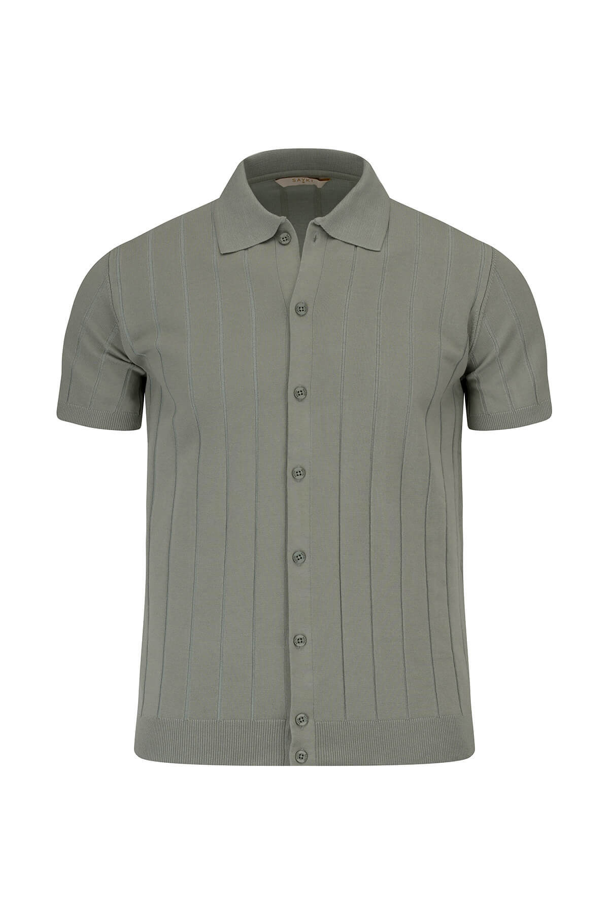Haki Regular Fit Polo Yaka Düğmeli Tişört