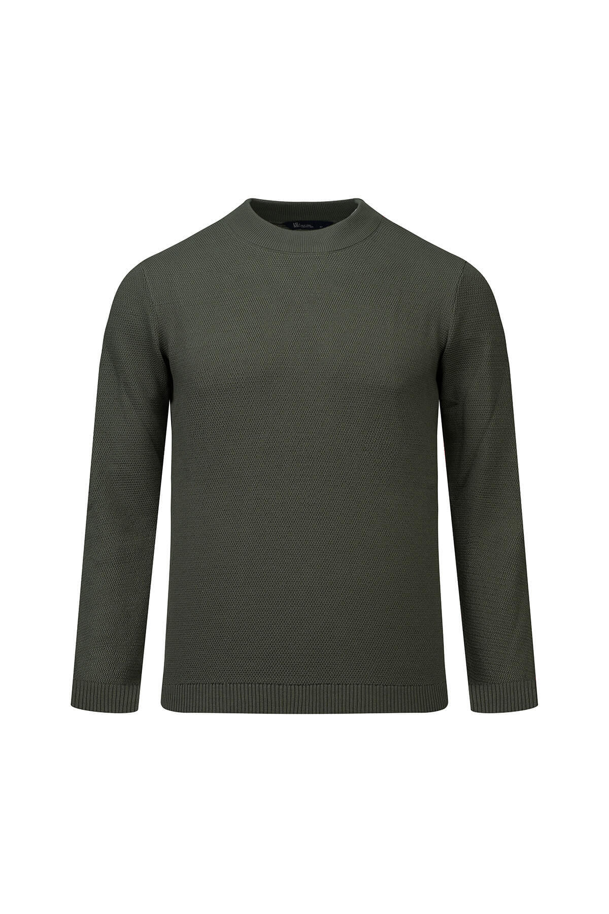Haki Regular Fit Yarım Balıkçı Yaka Pamuklu Kazak