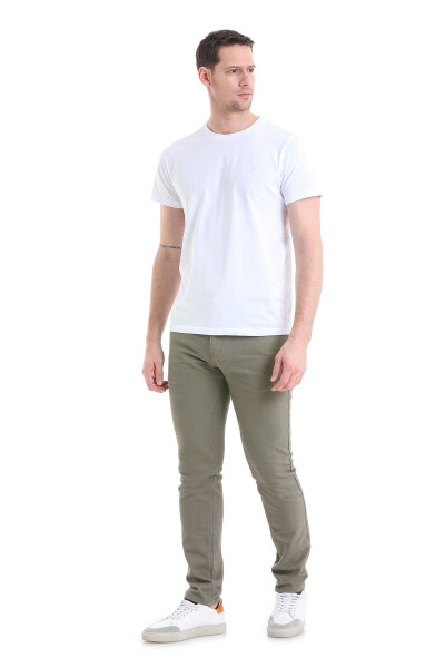 Haki Slim Fit 5 Cep Pamuklu Kanvas Pantolon - Hatem Saykı