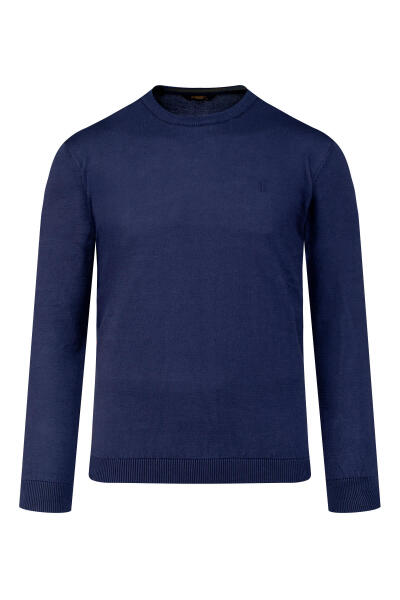 Mavi Regular Fit Bisiklet Yaka 100% Pamuklu Triko Kazak - Hatemoğlu