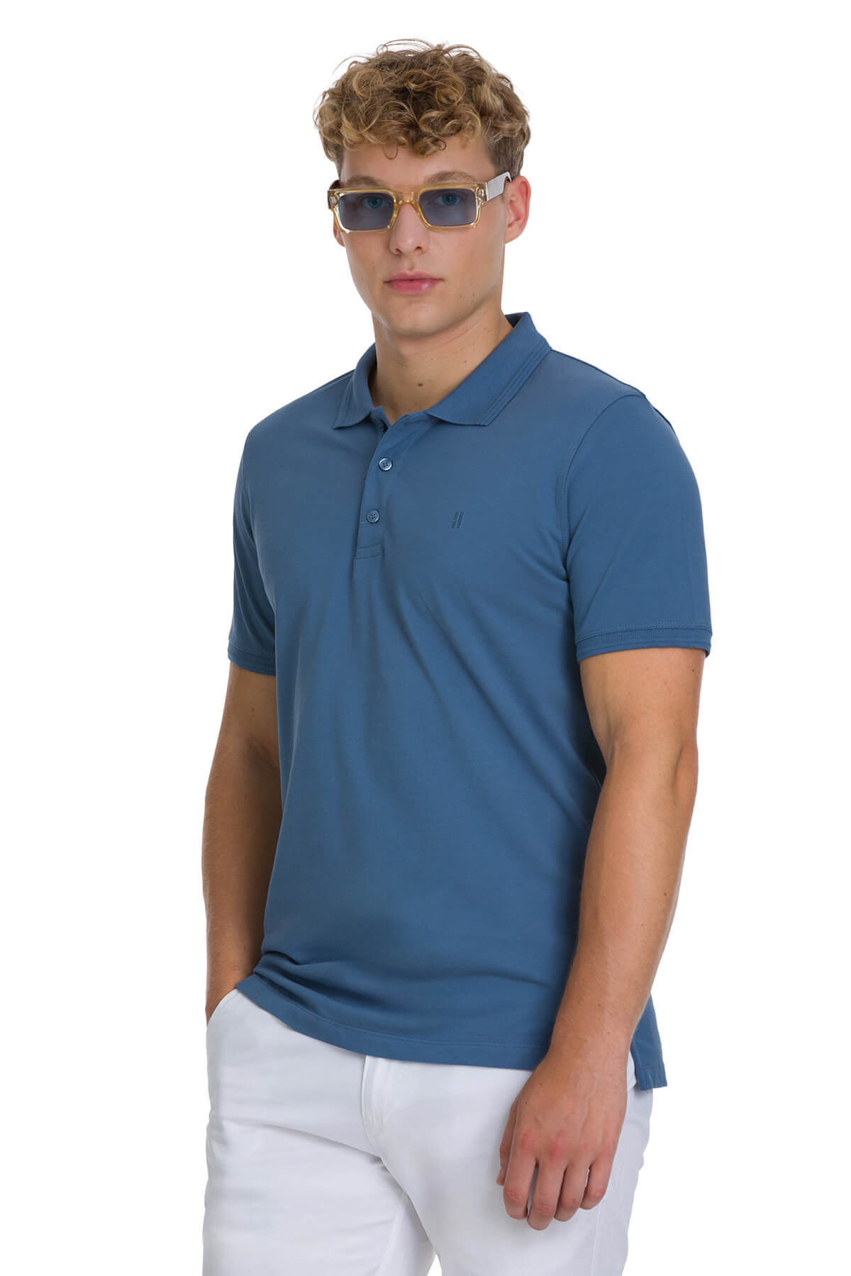 indigo Regular Fit 100% Pamuk Polo Yaka Tişört