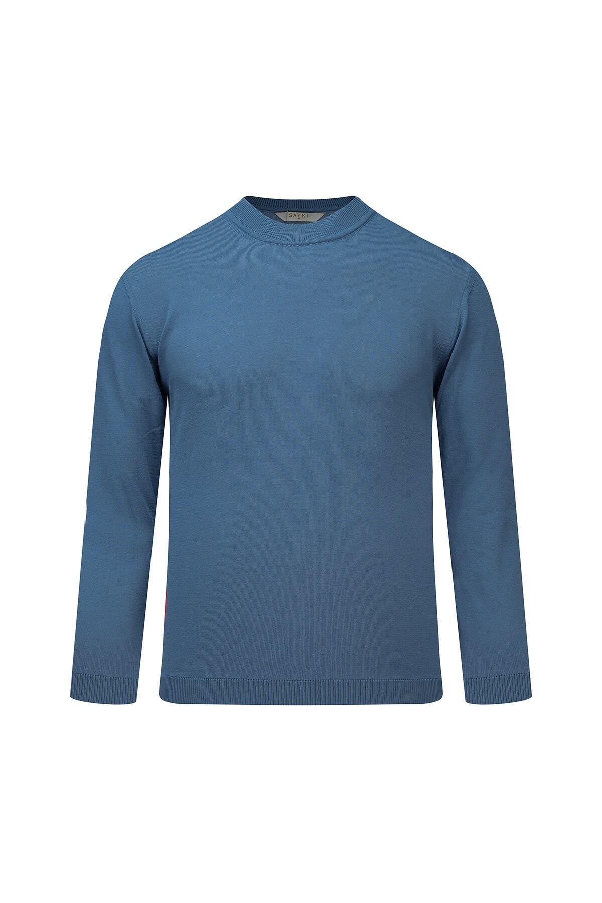 İndigo Regular Fit Yarım Balıkçı Yaka Rayon Kazak