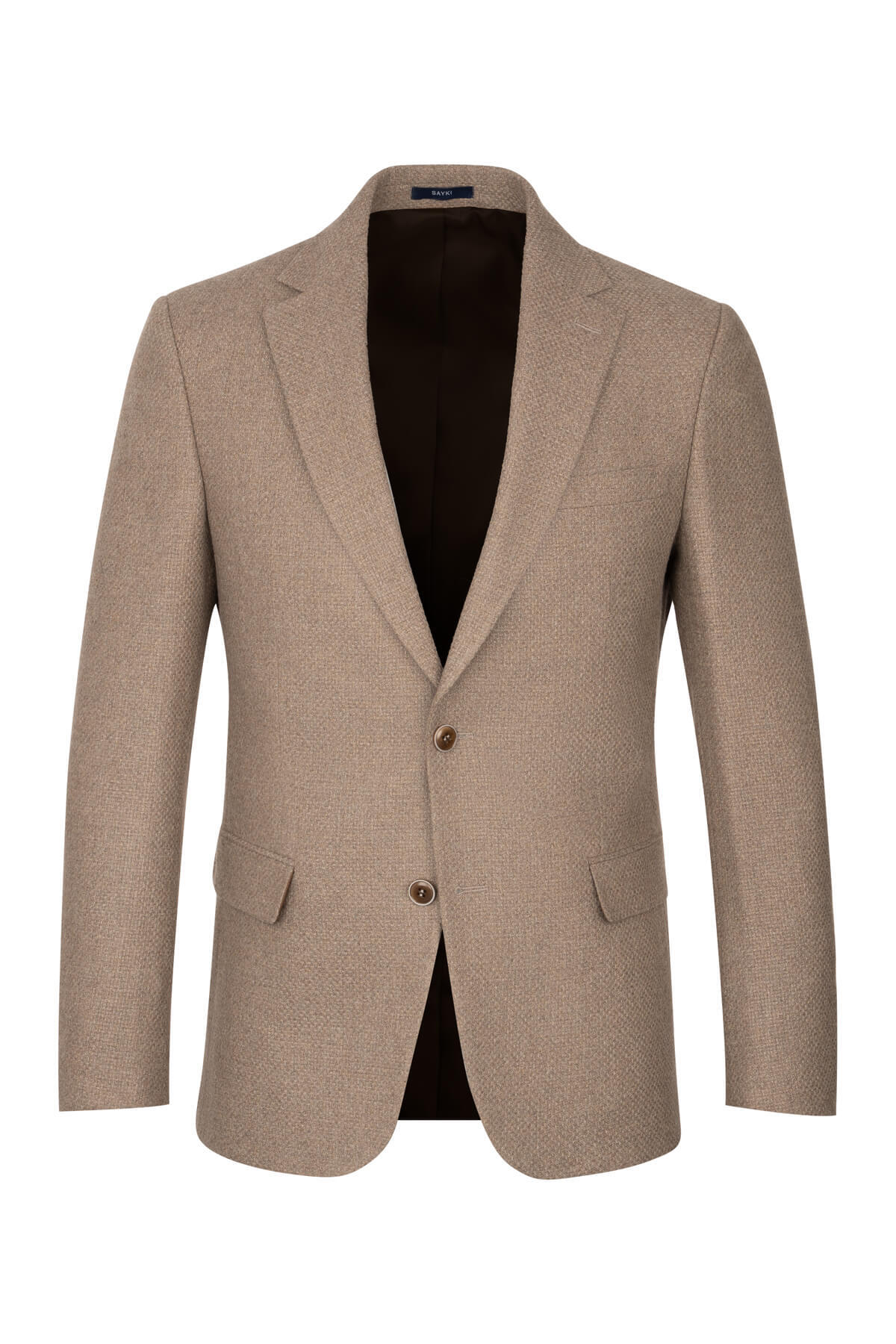 Kahverengi Comfort Fit Mono Yaka Klasik Ceket