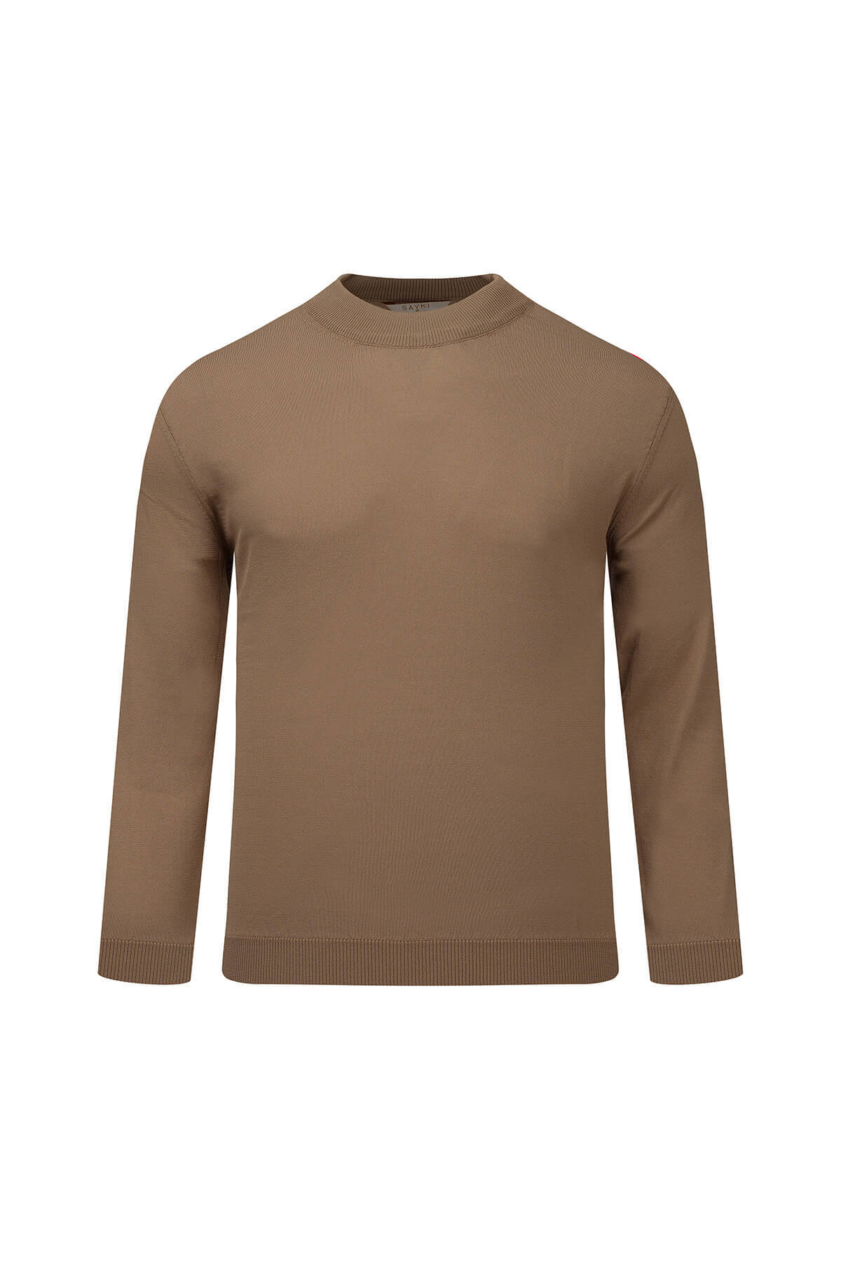 Kahverengi Regular Fit Yarım Balıkçı Yaka Rayon Kazak