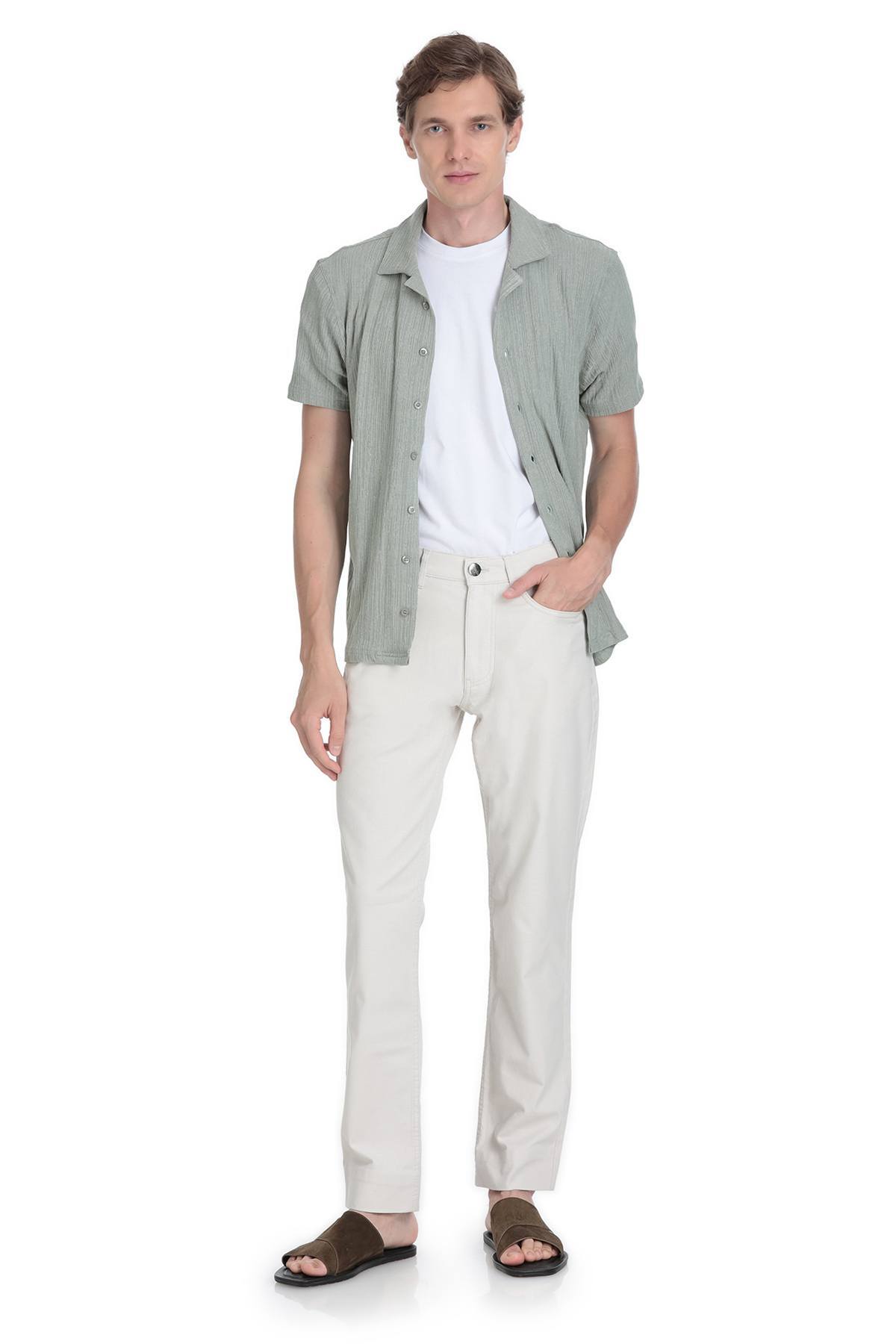 Keten Regular Fit Pamuklu 5 Cep Kanvas Pantolon