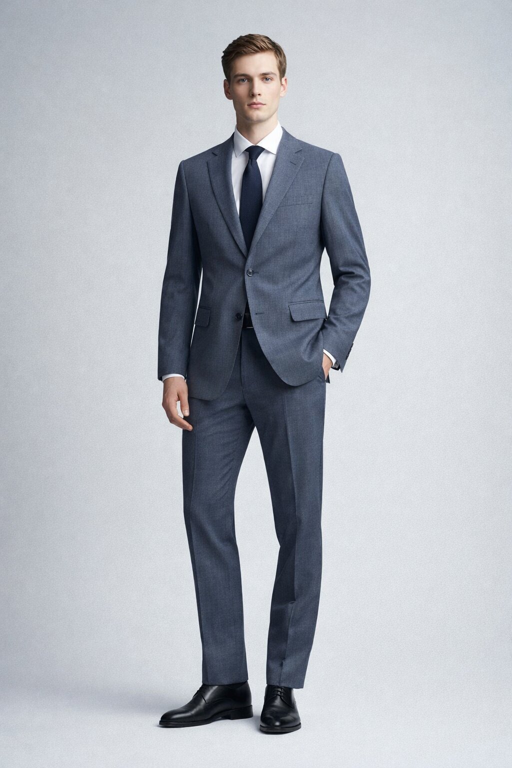 Lacivert Comfort Fit Mono Yaka Takım Elbise