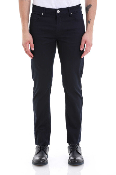 Lacivert Dinamik Fit 5 Cep Basic Kanvas Pantolon