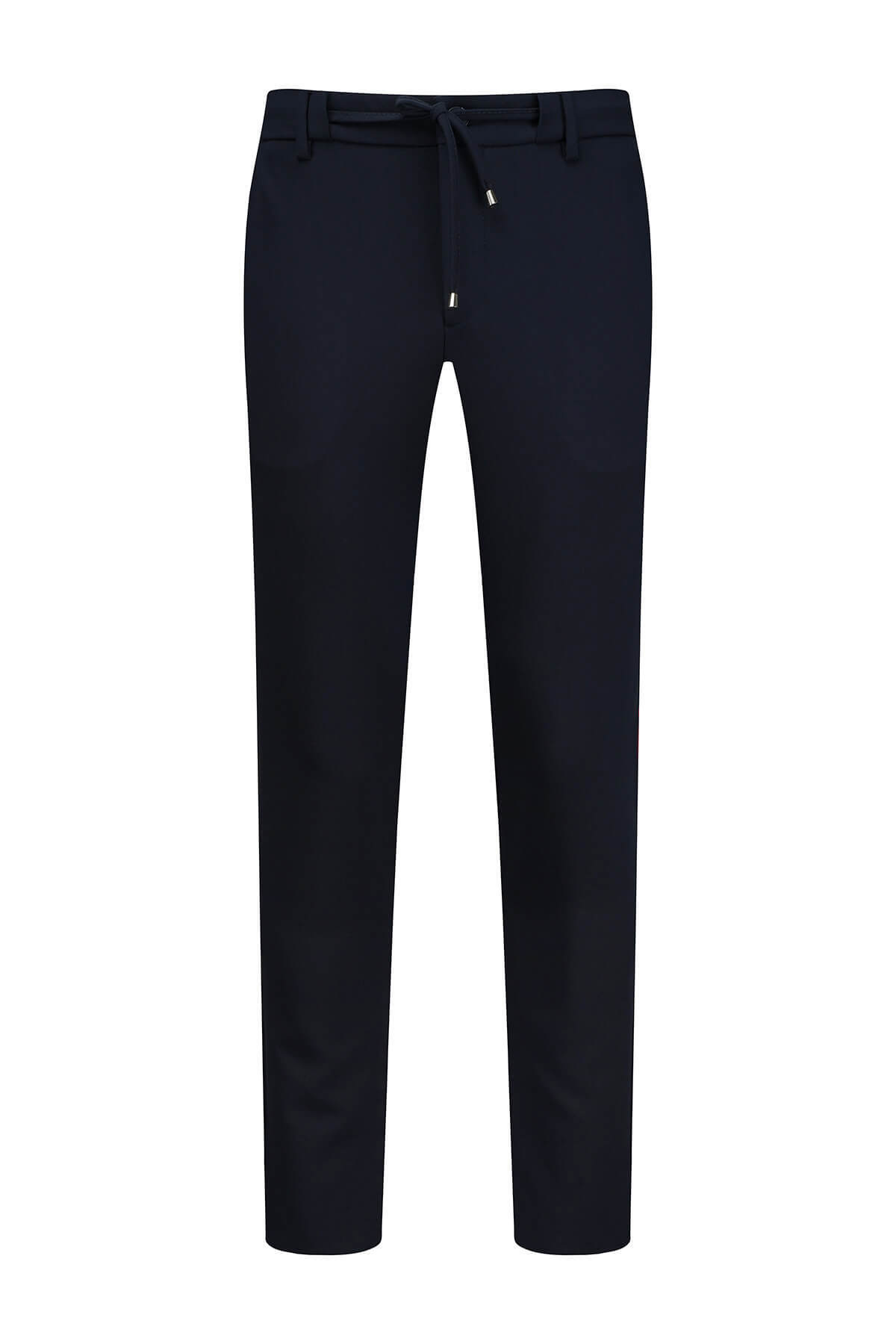 Lacivert Rahat Kesim Yandan Cepli Jogger Pantolon