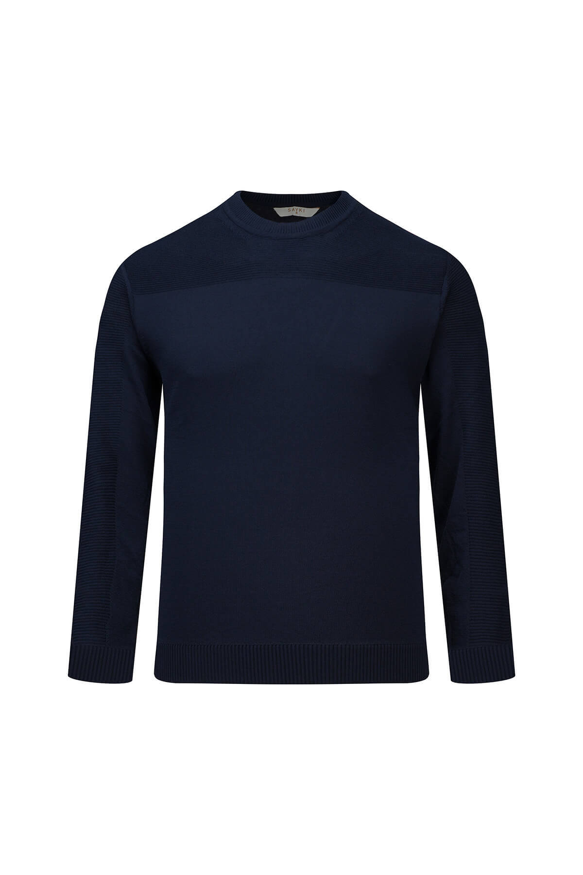 Lacivert Regular Fİt Bisiklet Yaka Rayon Kazak