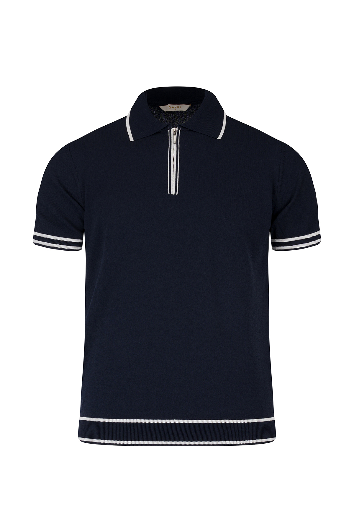 Lacivert Regular Fit Polo Yaka Rayon Tişört