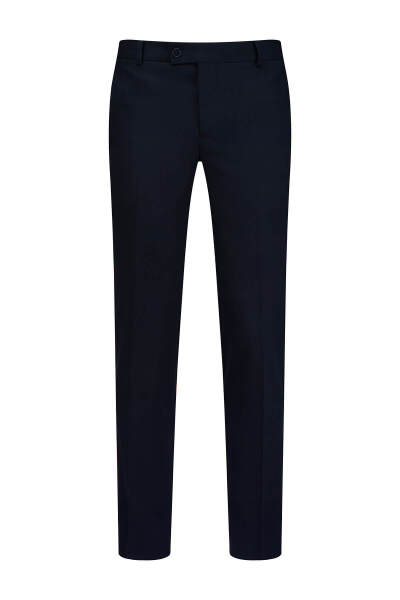 Lacivert Regular Fit Yandan Cepli Kumaş Pantolon