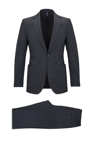 Lacivert Slim Fit Mono Yaka Takım Elbise - Saykı