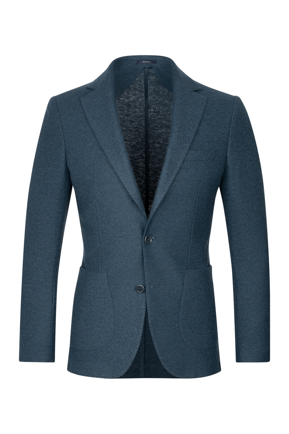 Lacivert Slim Fit Mono Yaka Casual Ceket