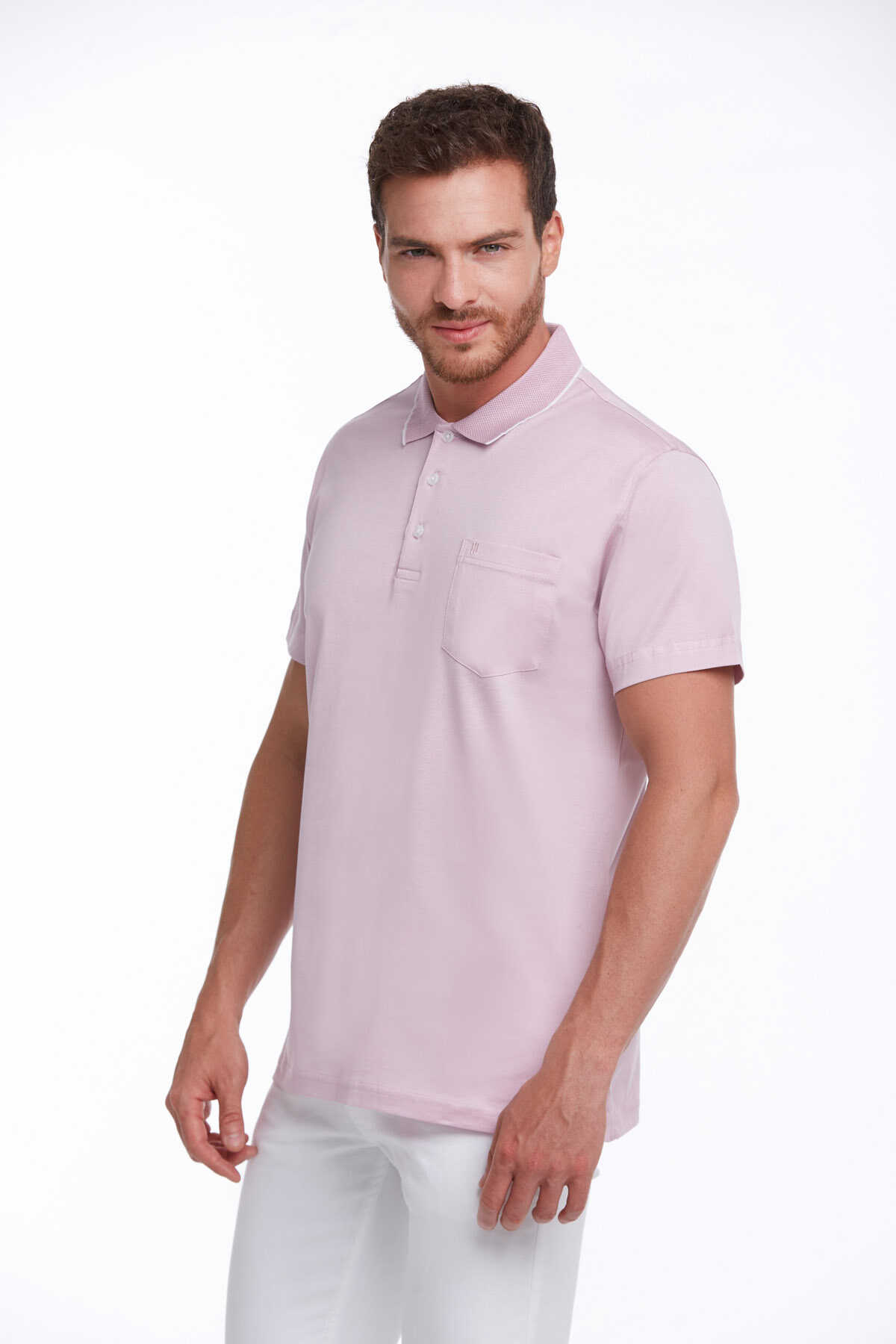 Lila Regular Fit Merserize Polo Yaka %100 Pamuk Tişört