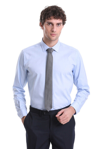Mavi Regular Fit 100% Pamuklu Slim Yaka Uzun Kollu Klasik Gömlek - Hatemoğlu