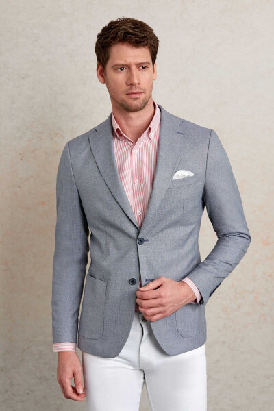 Mavi Slim Fit Mono Yaka Klasik Ceket - HTML