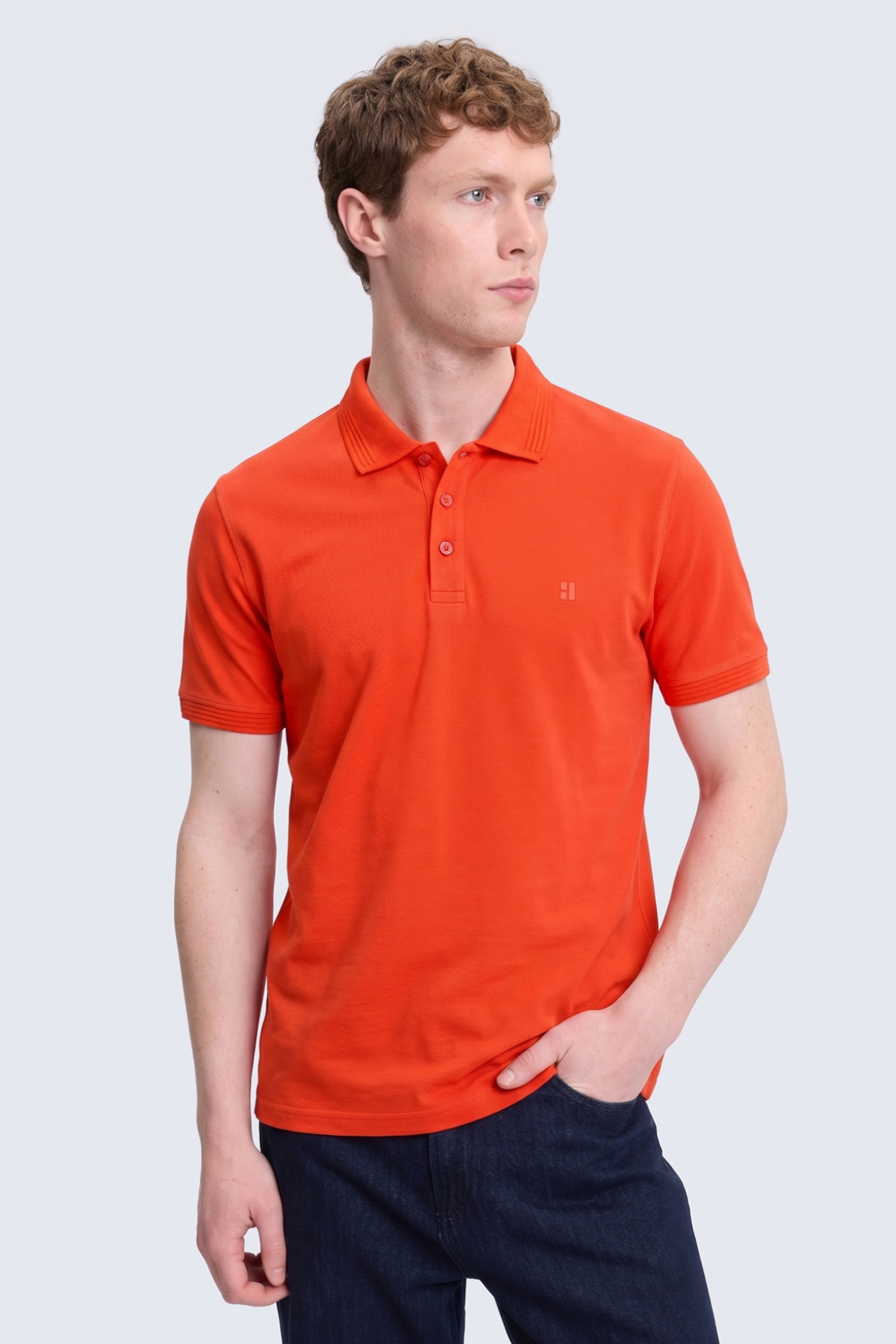 Nar Çiçeği Regular Fit Polo Yaka 100% Pamuk Tişört