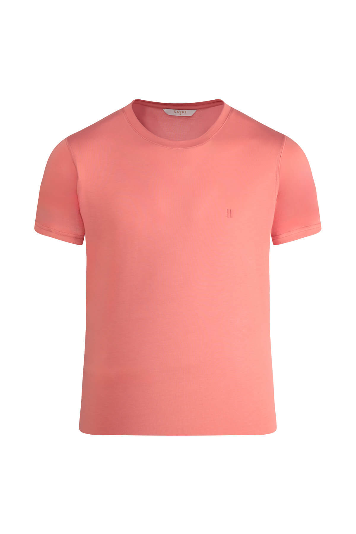 Pembe Regular Fit Bisiklet Yaka Tişört