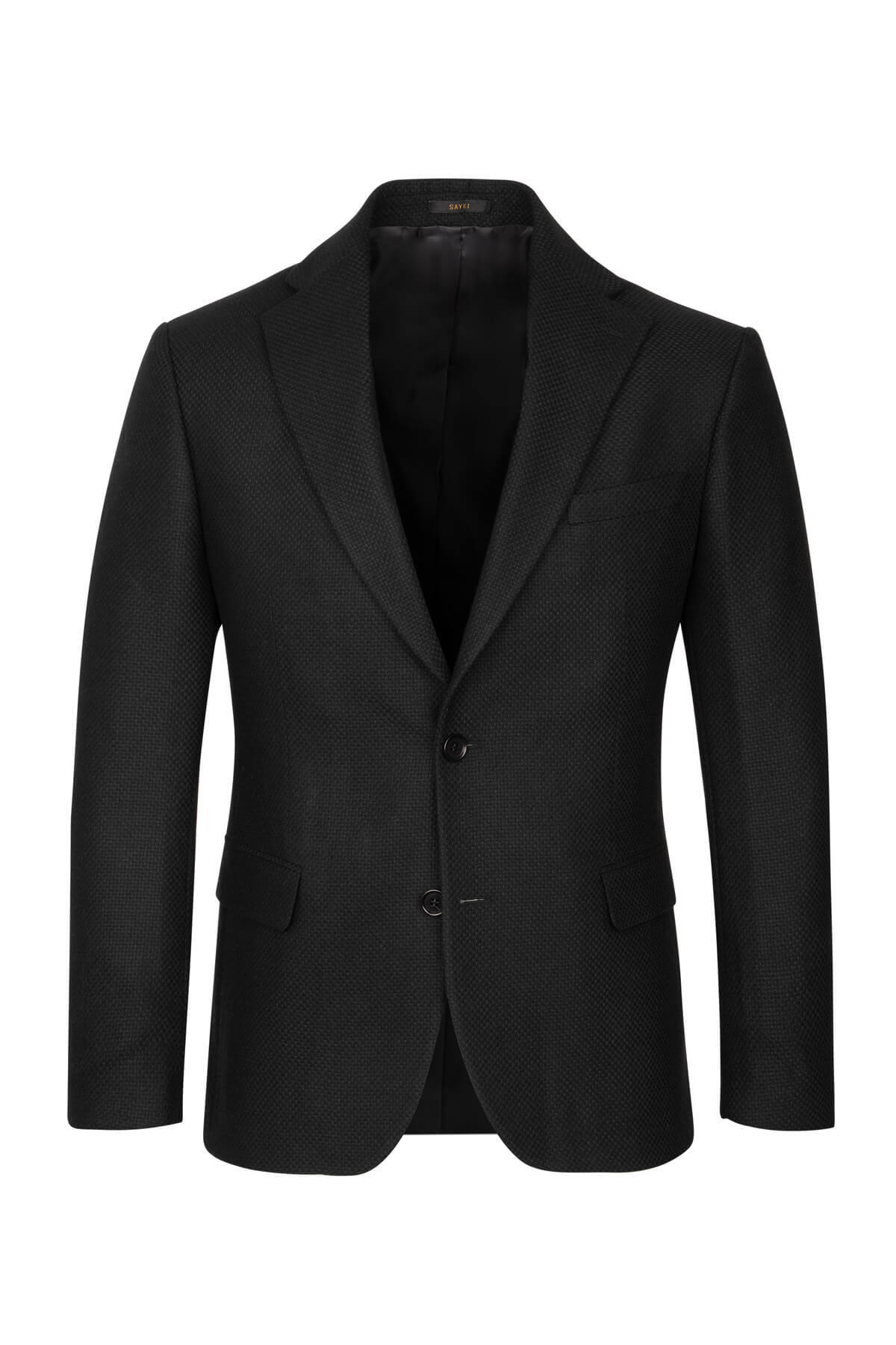 Siyah Comfort Fit Mono Yaka Klasik Ceket