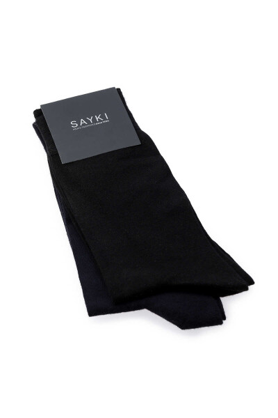Siyah İkili Dikişsiz Bambu Çorap - Hatem Saykı