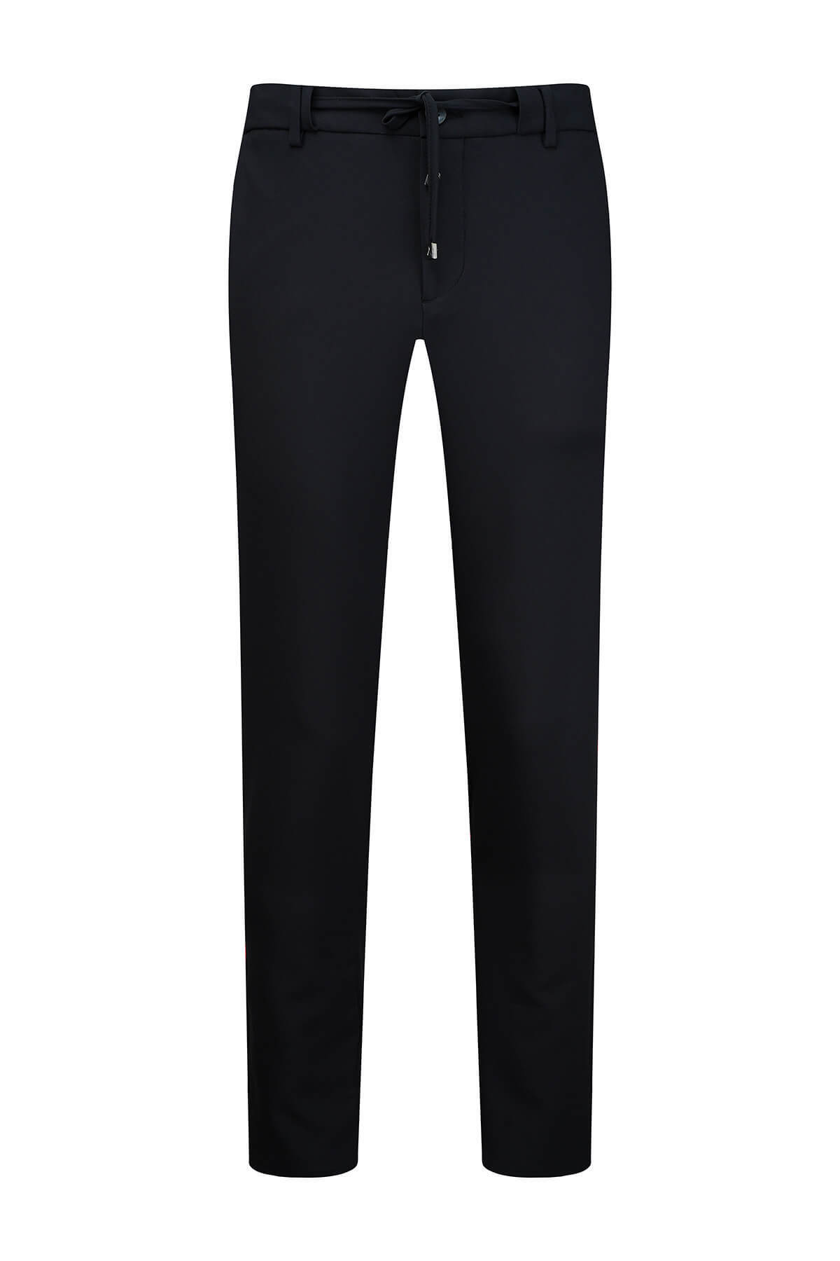 Siyah Rahat Kesim Yandan Cepli Jogger Pantolon