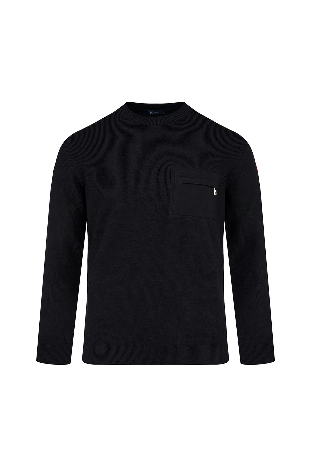 Siyah Regular Fit Bisiklet Yaka Kazak