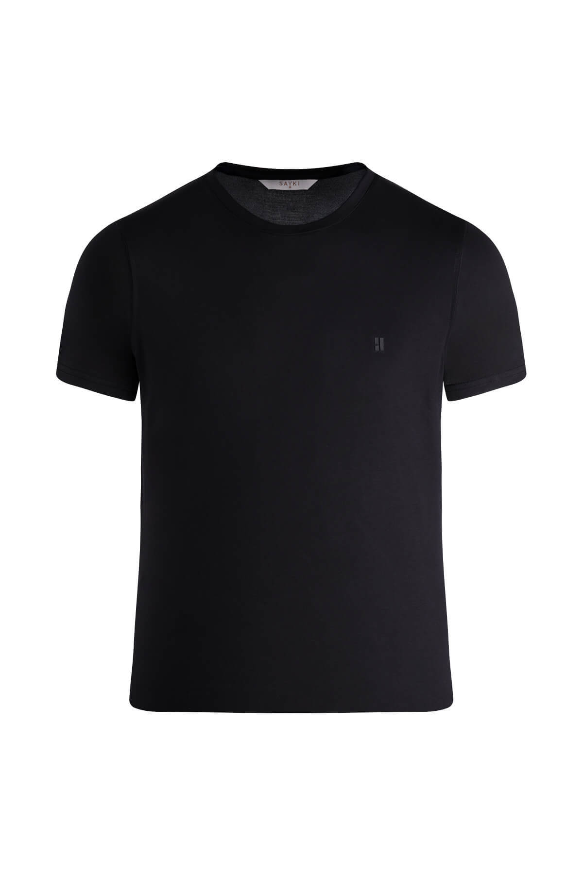 Siyah Regular Fit Bisiklet Yaka Tişört