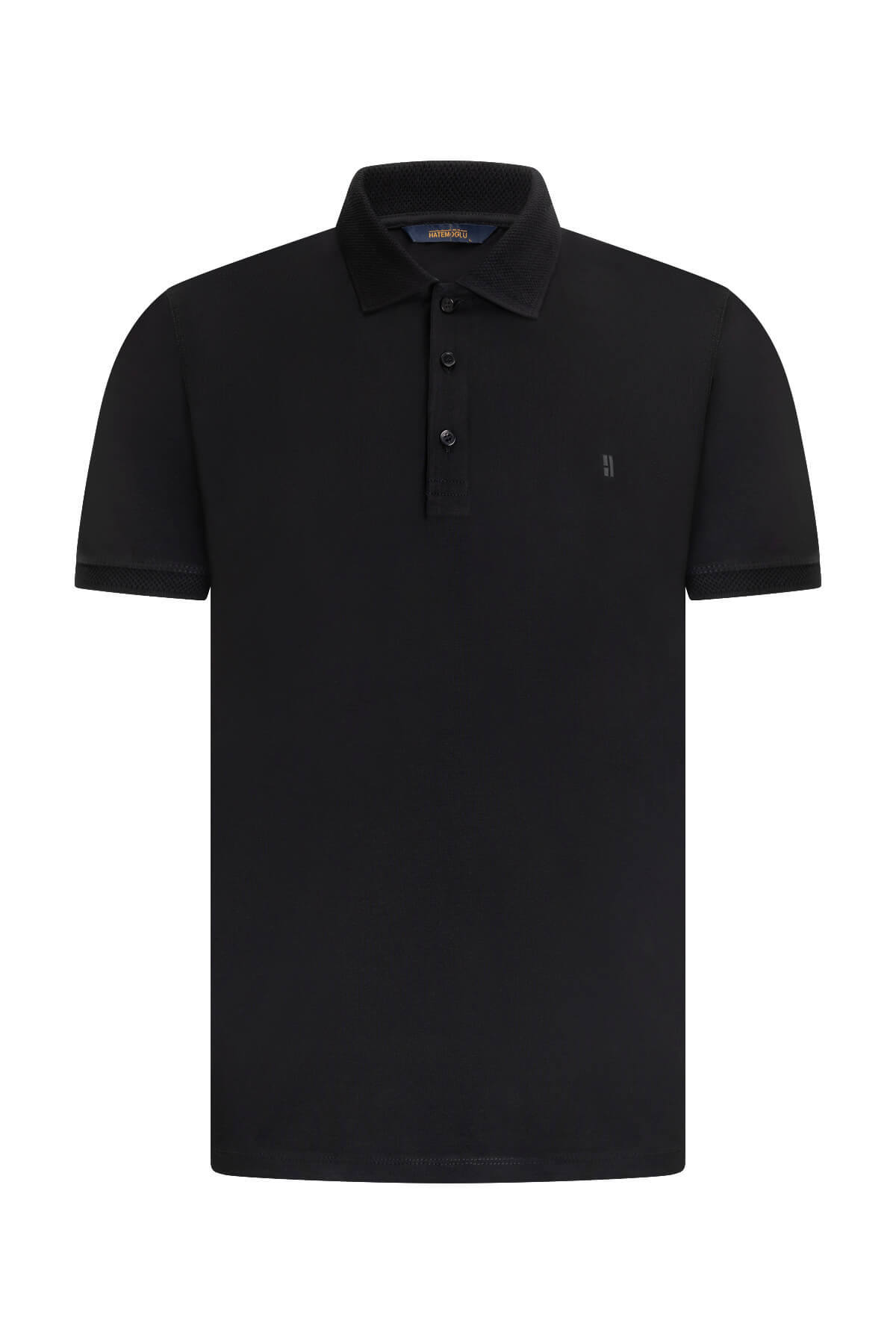 Siyah Regular Fit Polo Yaka Pamuklu Tişört