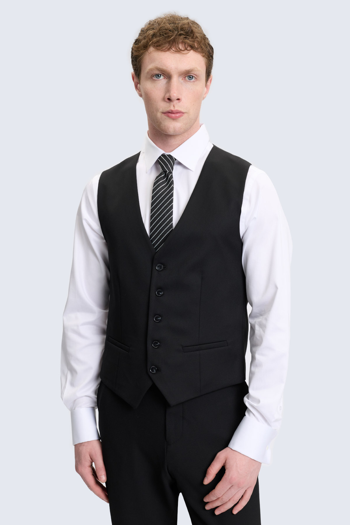 Siyah Slim Fit Klasik Yelek