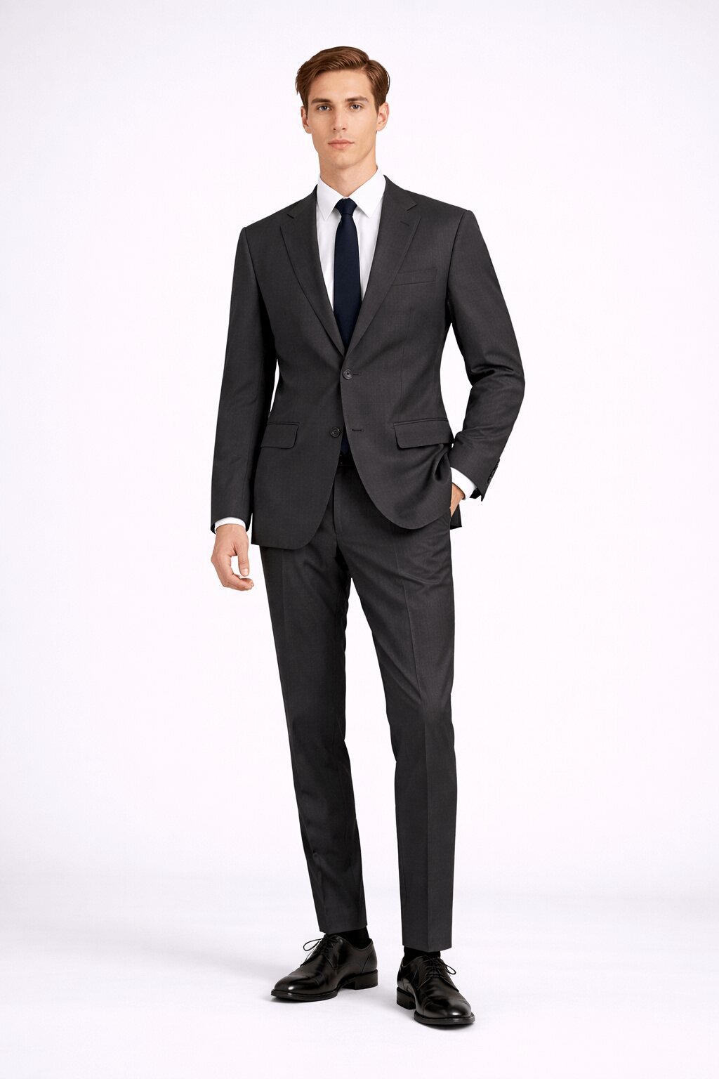 Siyah Slim Fit Mono Yaka Klasik Takım Elbise