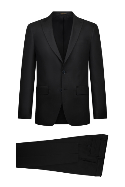 Siyah Slim Fit Sivri Yaka Klasik Takım Elbise - Hatemoğlu