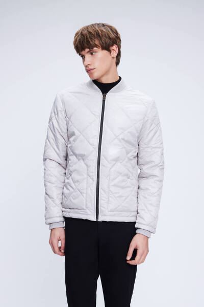 Taş Regular Fit Bomber Yaka Kapitone Mont - HATEMOĞLU