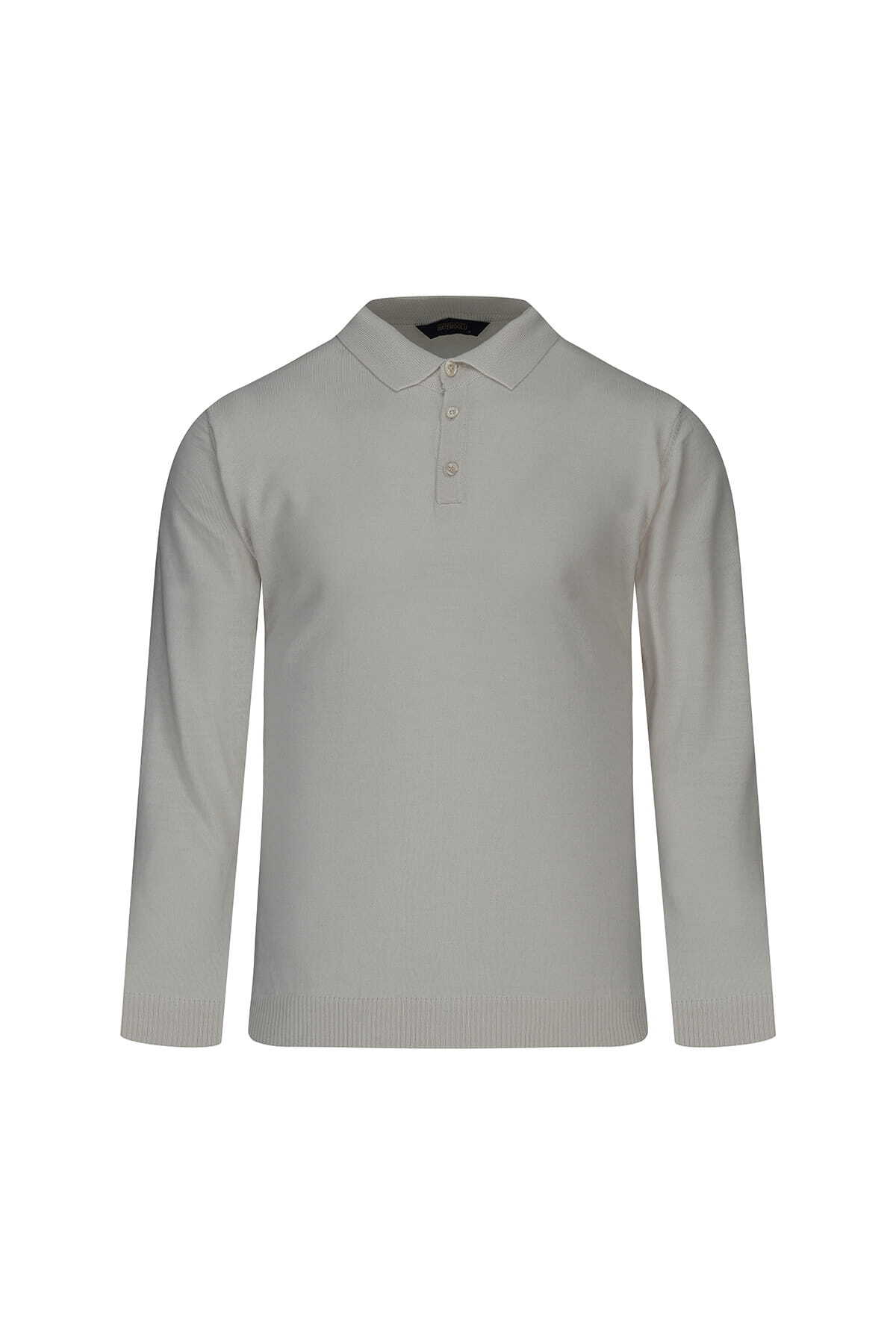 Taş Regular Fit Polo Yaka Yünlü Kazak