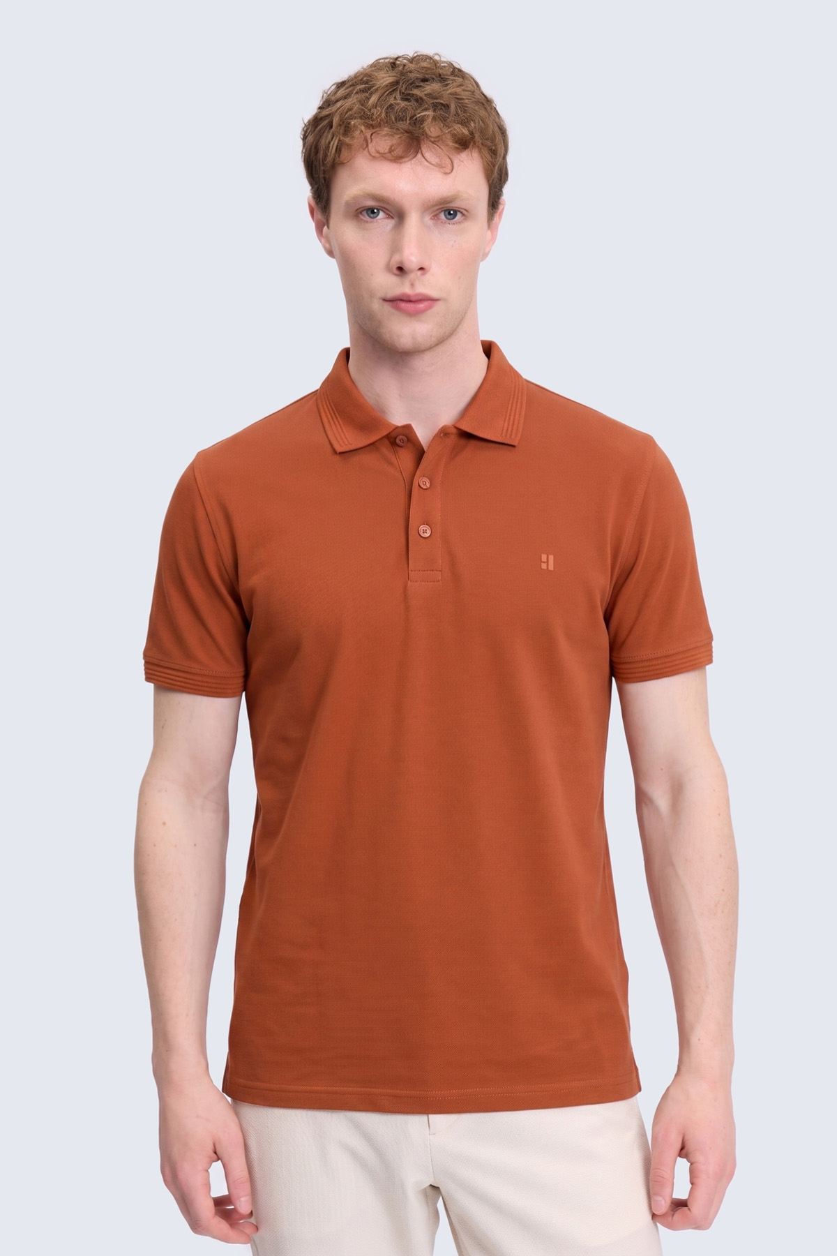 Turuncu Regular Fit Polo Yaka 100% Pamuk Tişört