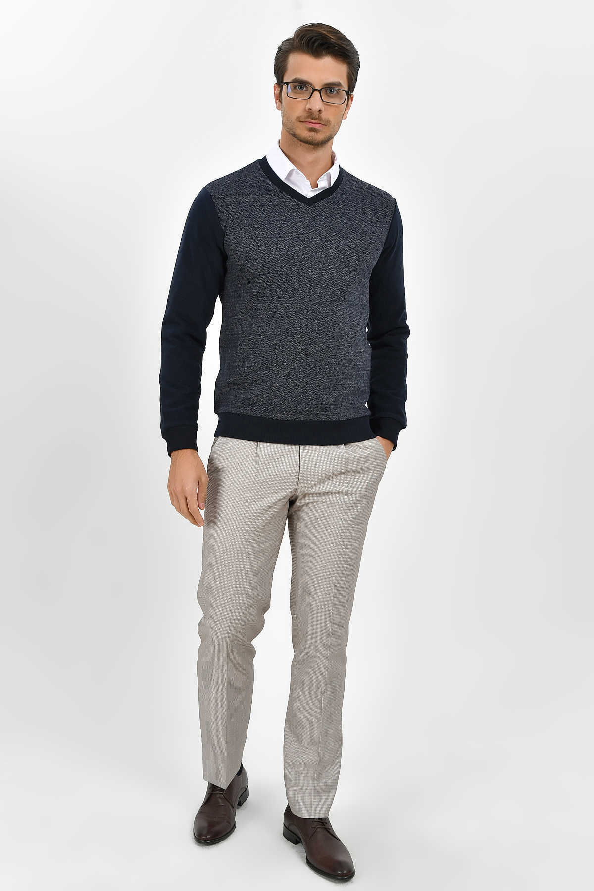 lacivert v yaka sweatshirt html