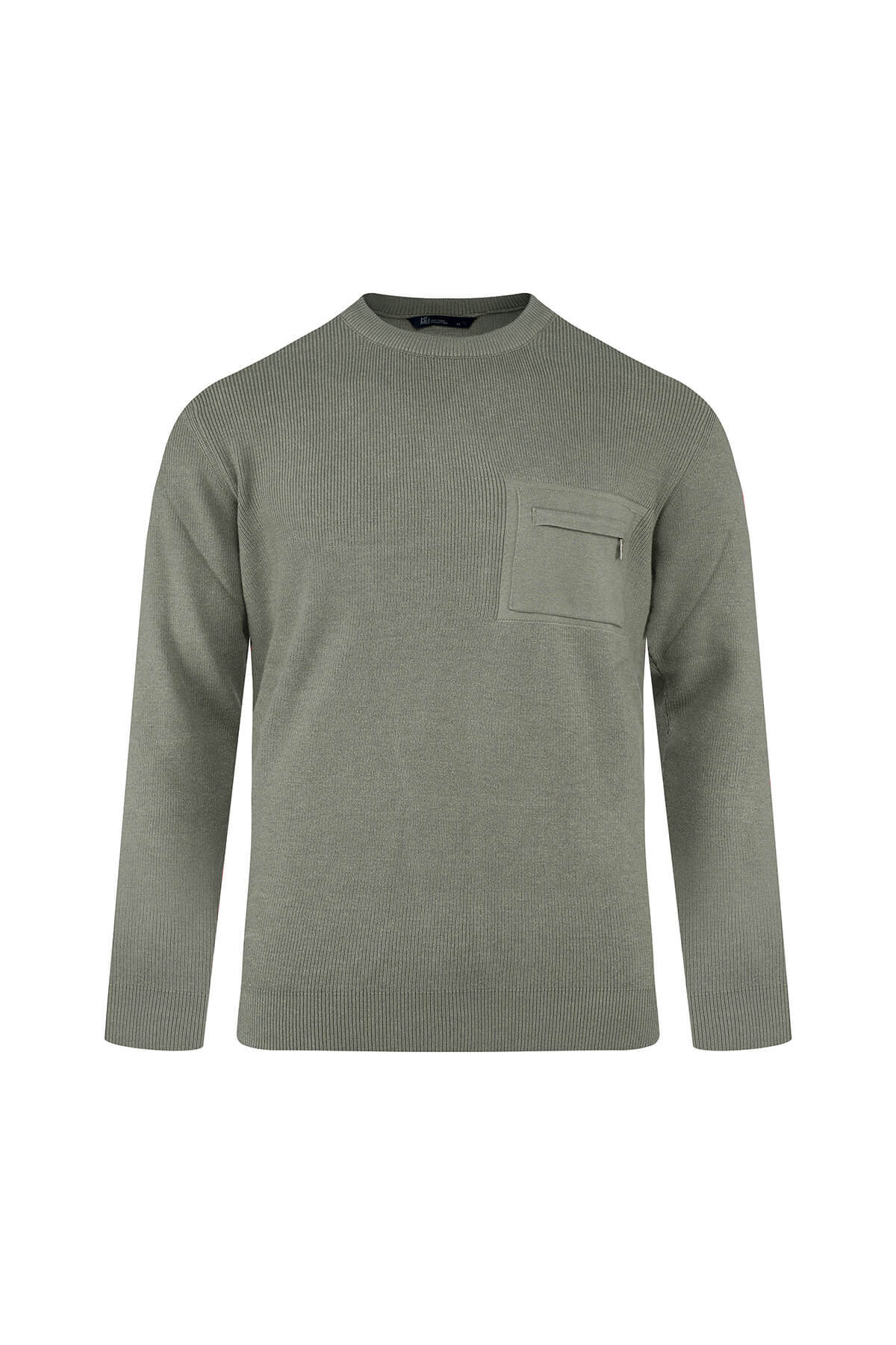 Yeşil Regular Fit Bisiklet Yaka Kazak